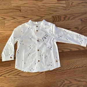 Zara Baby 12-18mo NWT 100% cotton winter long sleeved button down shirt